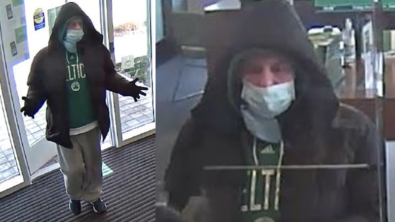 Surveillance images from the robbery of a TD Bank location in Quincy on Dec. 11, 2020
