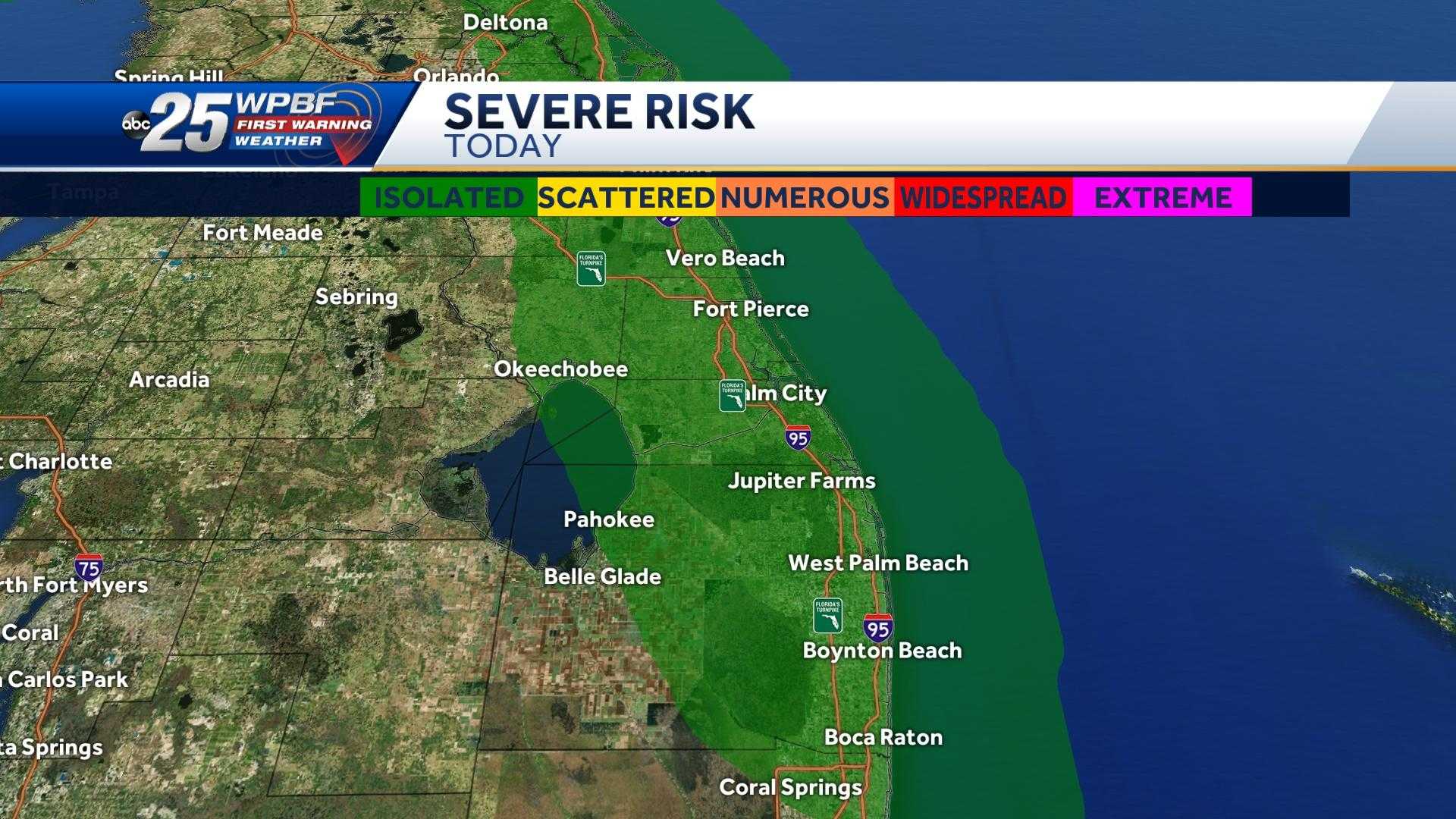 Florida Weather Risk Of Isolated Strong Storms Continue