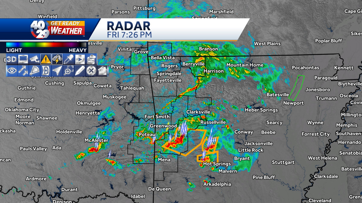 Arkansas Severe storms ending this evening