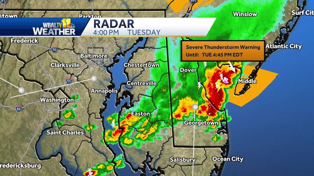 Weather in Maryland: Scattered and severe thunderstorms Tuesday