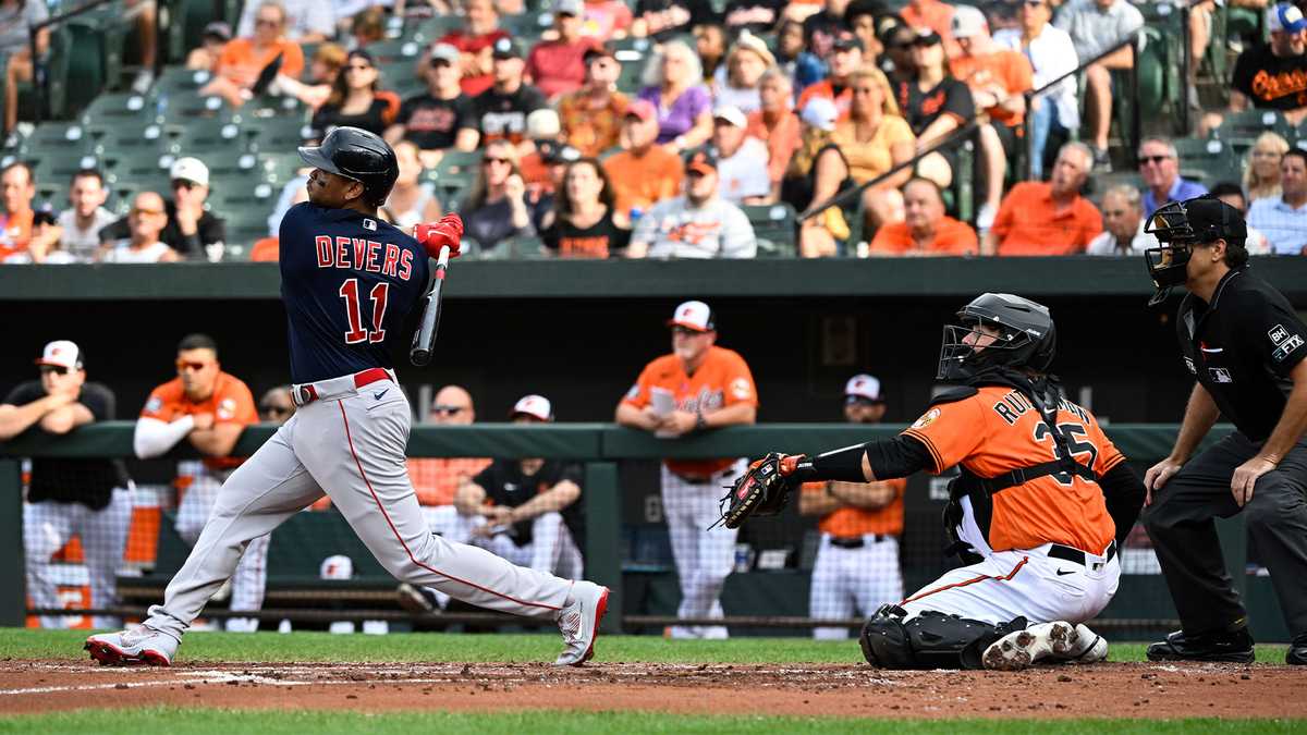 Rafael Devers #11 Baltimore Orioles at Boston Red Sox September 28