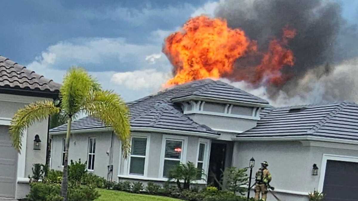 Flames spread through home's attic, causing roof to collapse in Lee County