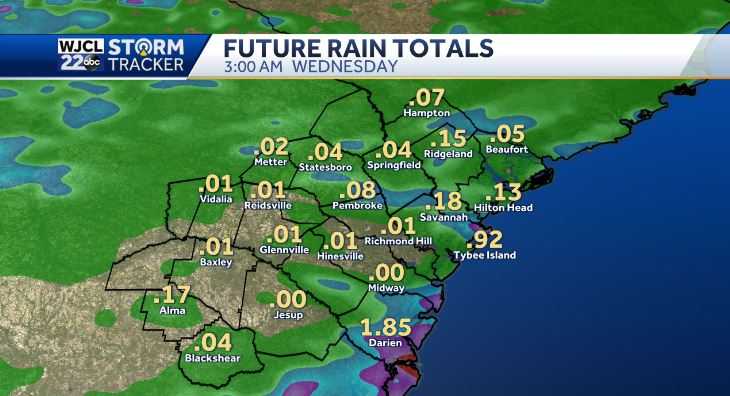 More afternoon and overnight showers to start the new week - WJCL
