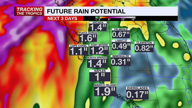 Forecast Rainfall Next 3 Days.