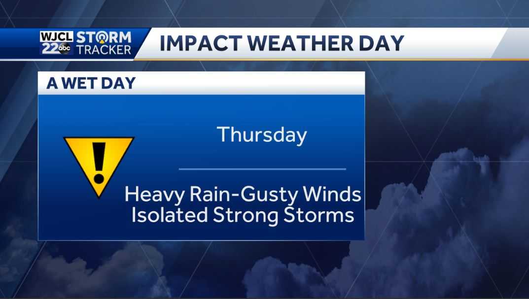Dry and pleasant today but rain is on the way for Thursday - WJCL