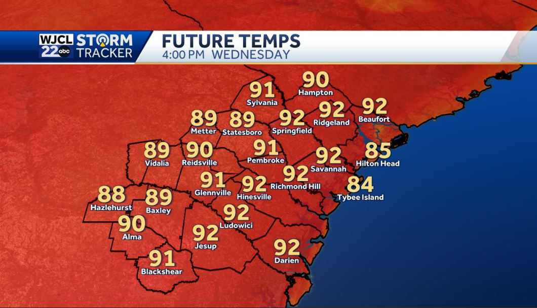 Hot weather next few days and tracking a chance for severe storms - WJCL