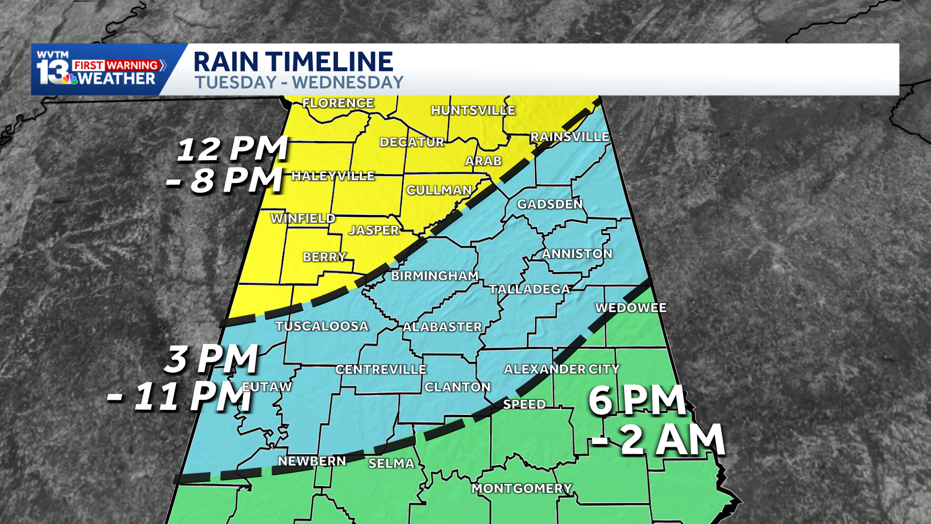 Alabama's Weather Forecast: Cold Monday, with rain by Tuesday - WVTM