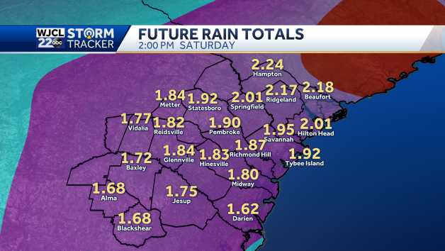 Widespread 1"-2" rain totals expected 