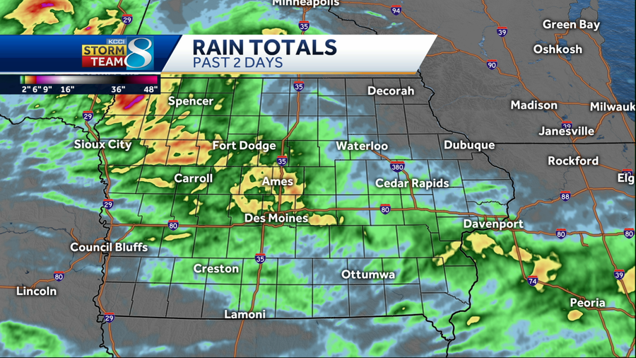 Rain totals Which parts of Iowa got the wettest over the weekend