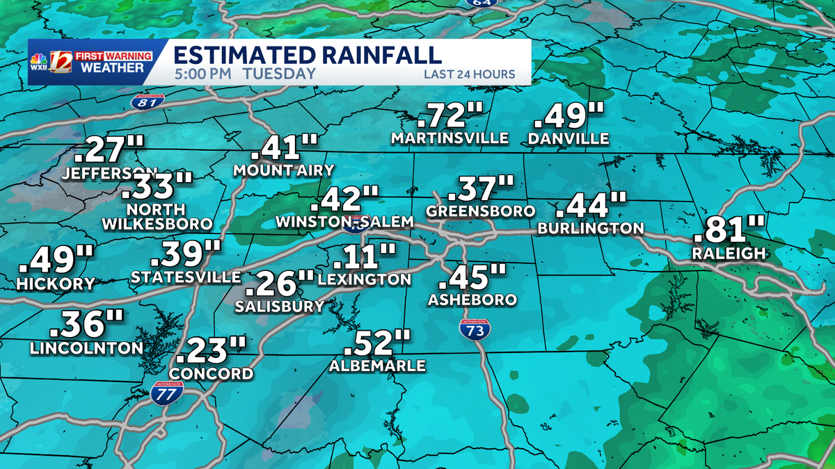 Wintry mix, soaking rain to return to North Carolina on Tuesday