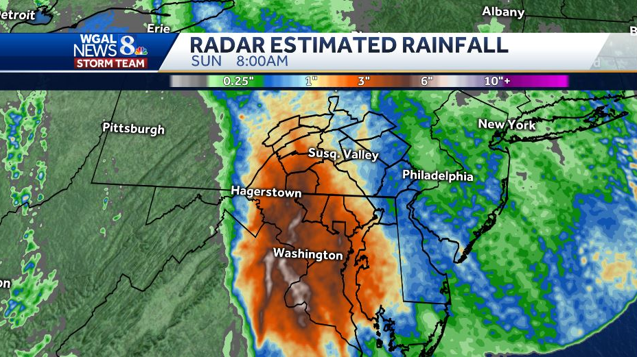 Weekend rainfall produced more than 5 inches of rain in some locations