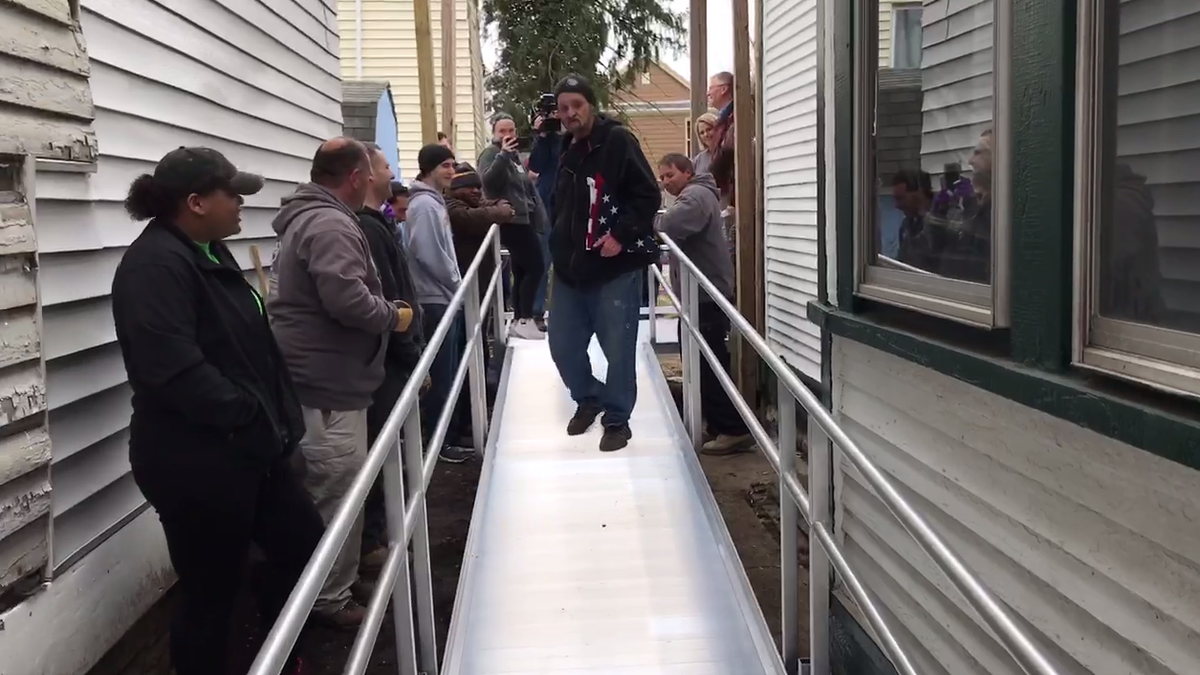 Volunteers build and donate ramp to East End veteran