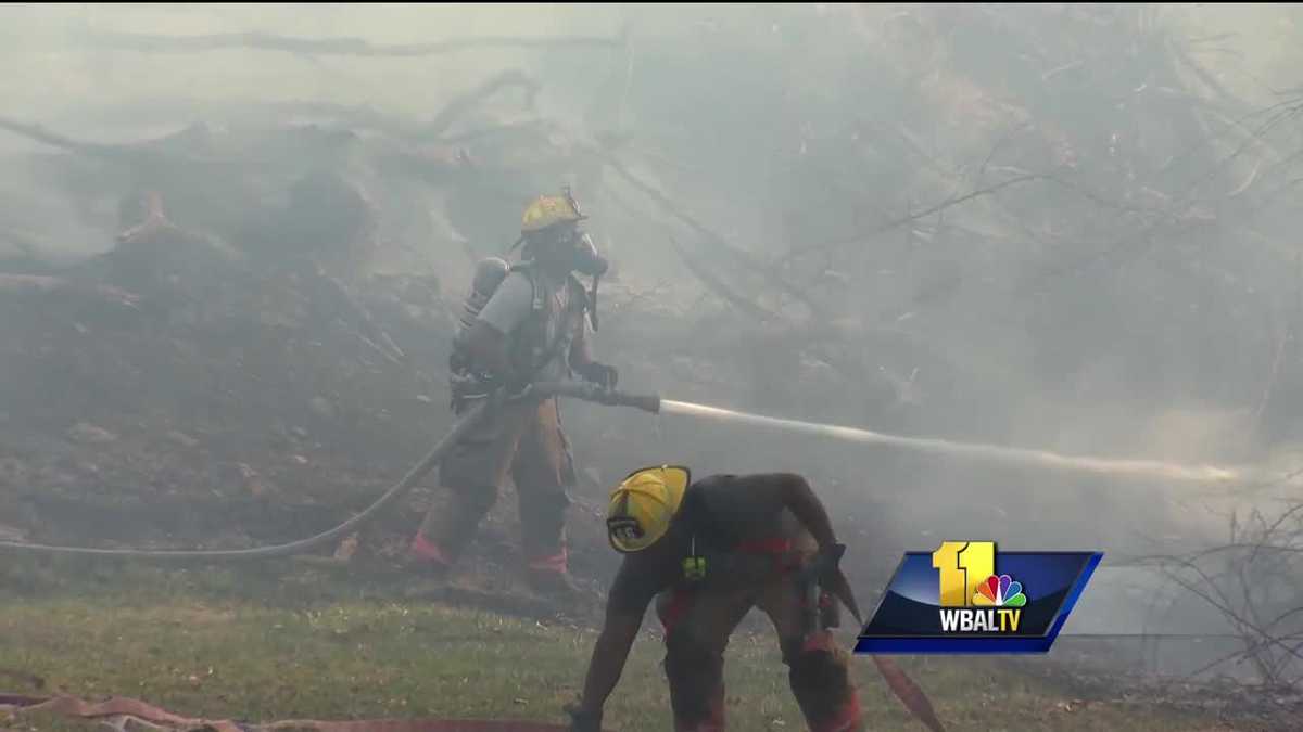 Firefighters battle brush fire near Randallstown