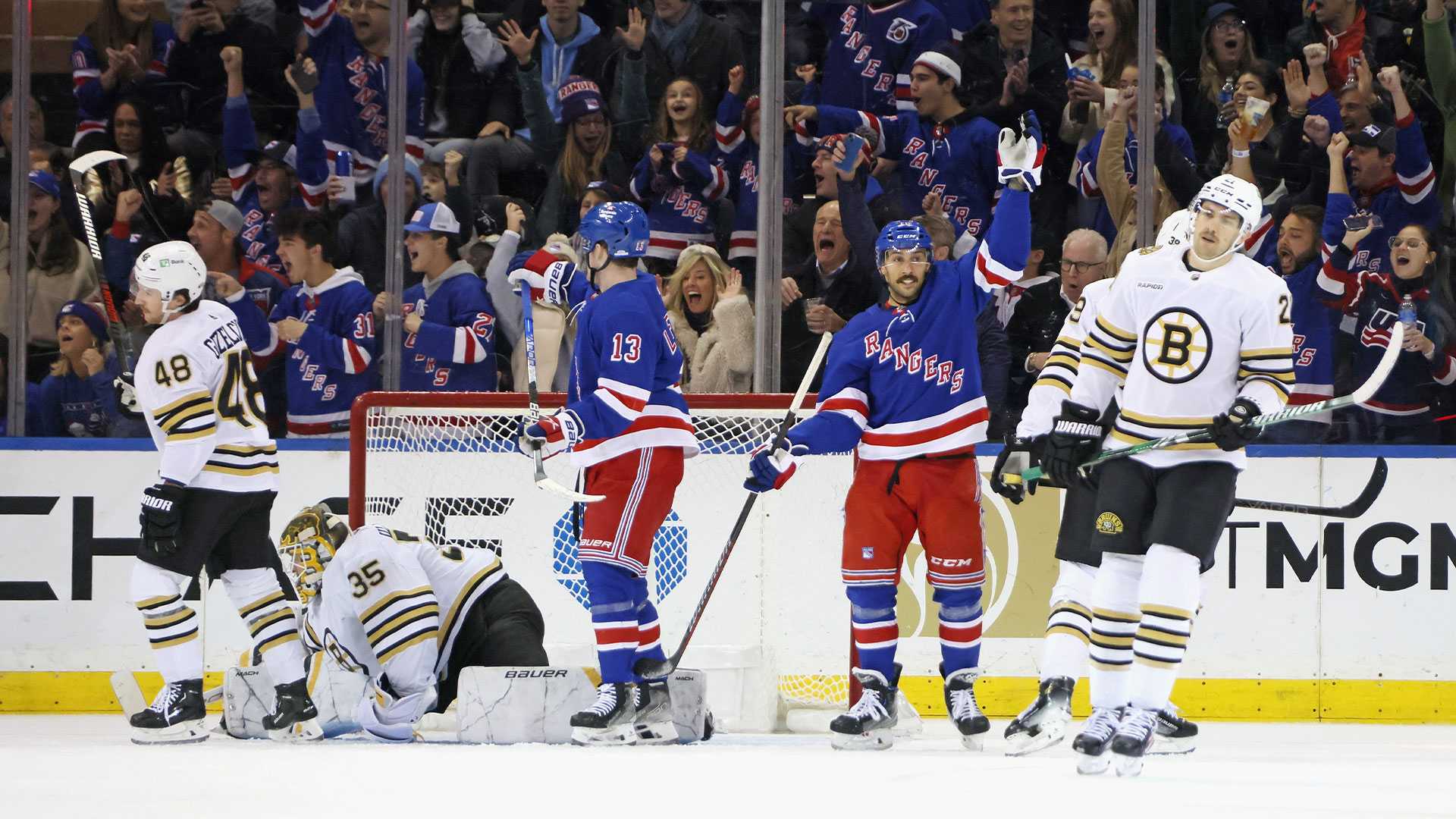 Bruins Beaten By Rangers In Matchup Of East's Top Teams