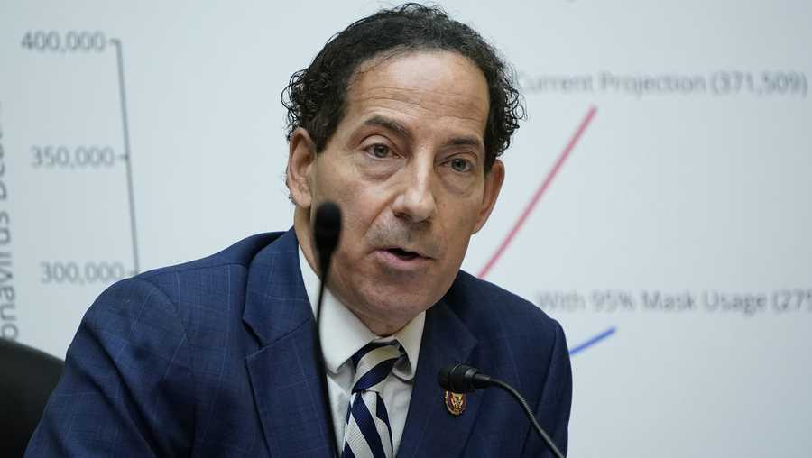 In this Oct. 2, 2020, file photo Rep. Jamie Raskin, D-Md., speaks as Secretary of Health and Human Services Alex Azar testifies to the House Select Subcommittee on the Coronavirus Crisis, on Capitol Hill in Washington.