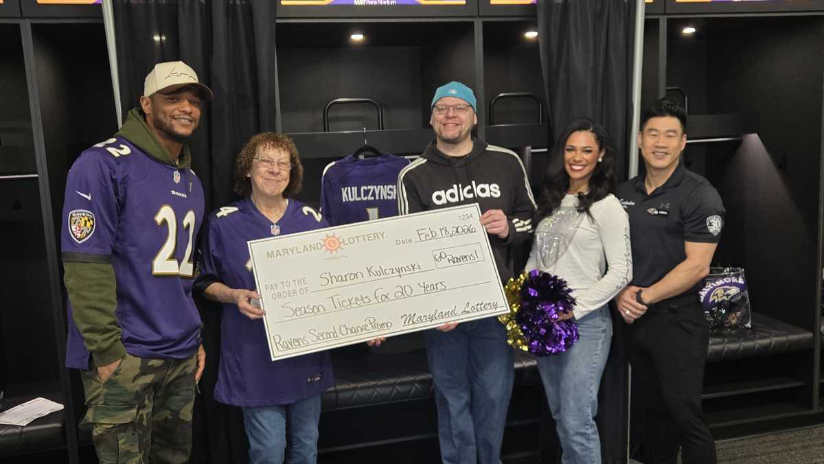 Woman wins Ravens club seats for 20 years through Maryland Lottery