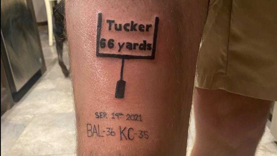 Nick Cullison gets a tattoo for each Baltimore Ravens win