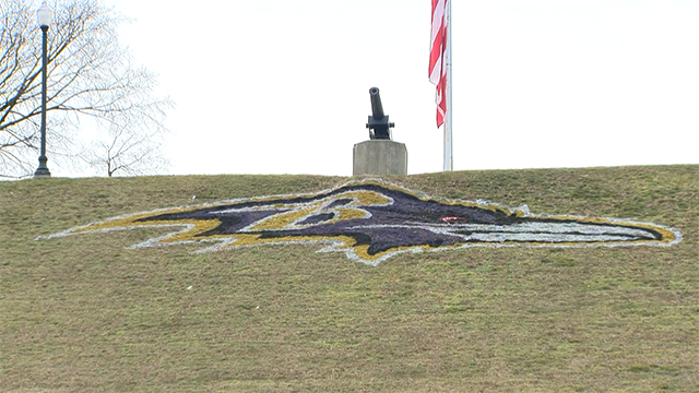 Ravens stencil logo across Baltimore to get fans ready for game ravens-stencil-logo-across-baltimore-to-get-fans-ready-for-game