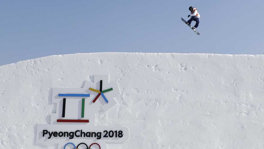                                      A snowboarder trains ahead for the 2018 Winter Olympics in Pyeongchang, South Korea, Thursday, Feb. 8, 2018. (AP Photo/Gregory Bull)                                 