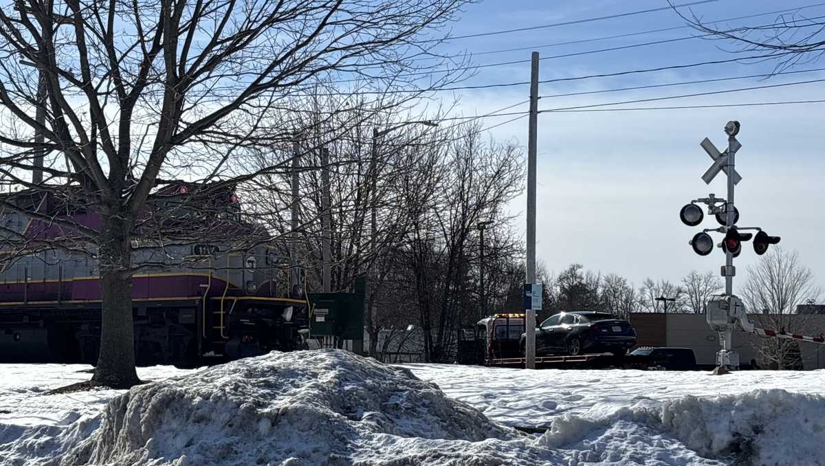 Car struck by Commuter Rail train in Reading, Massachusetts