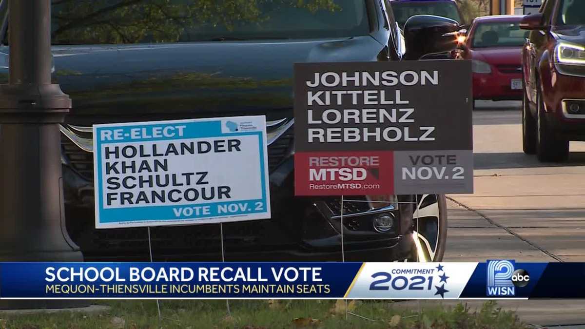 Election results MequonThiensville School Board recall races