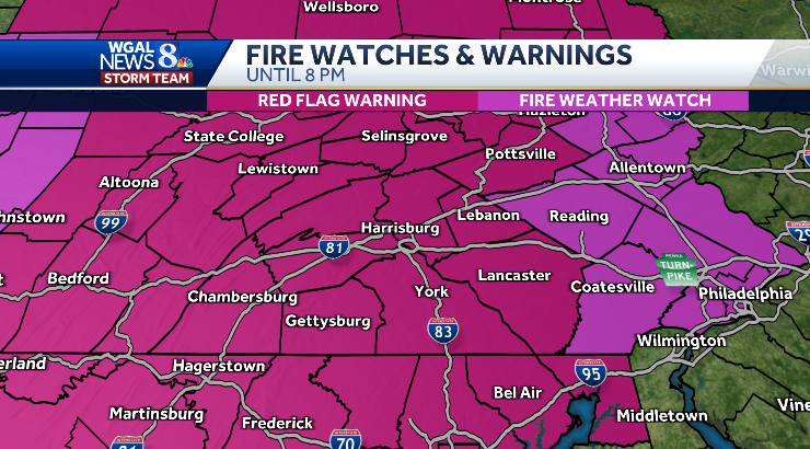 Red Flag Warning For South-central Pennsylvania