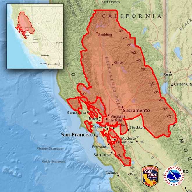 Wildfire danger 'critical' across Northern California