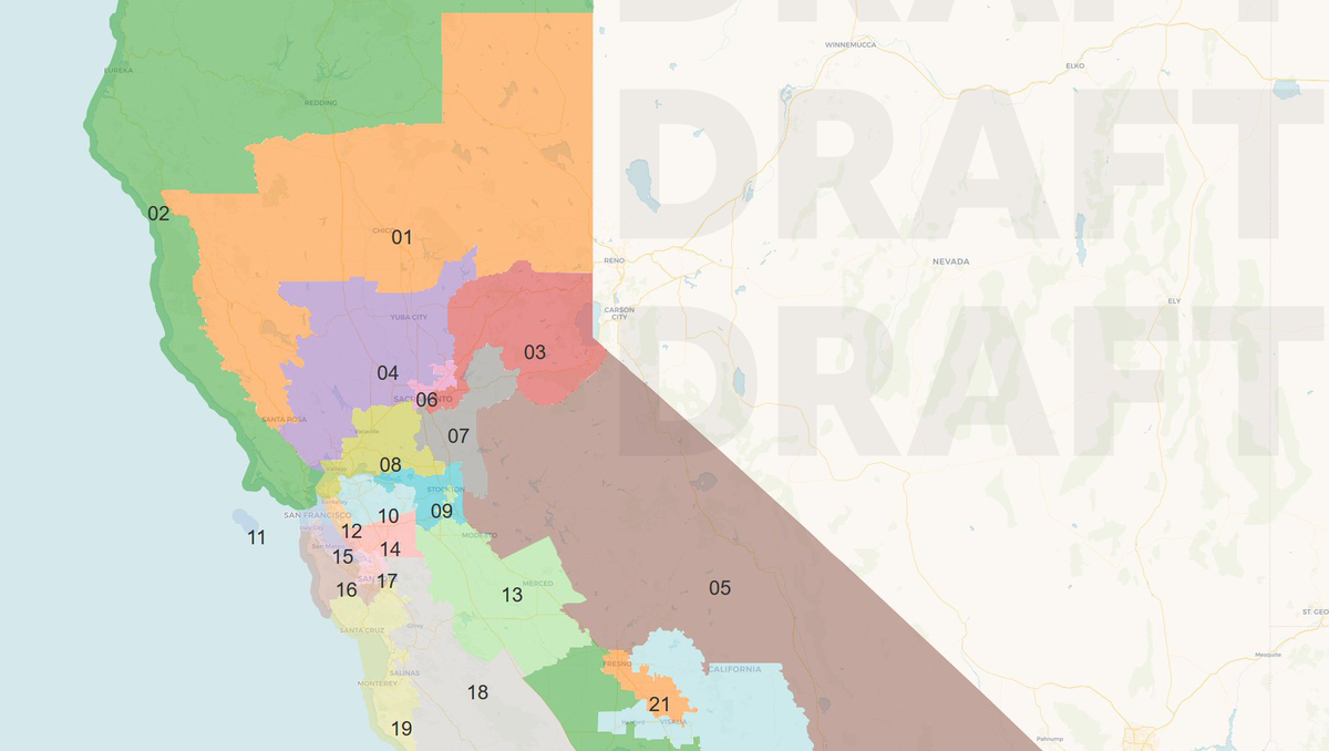 LEAKED: Maps show how California's redrawn congressional lines could look