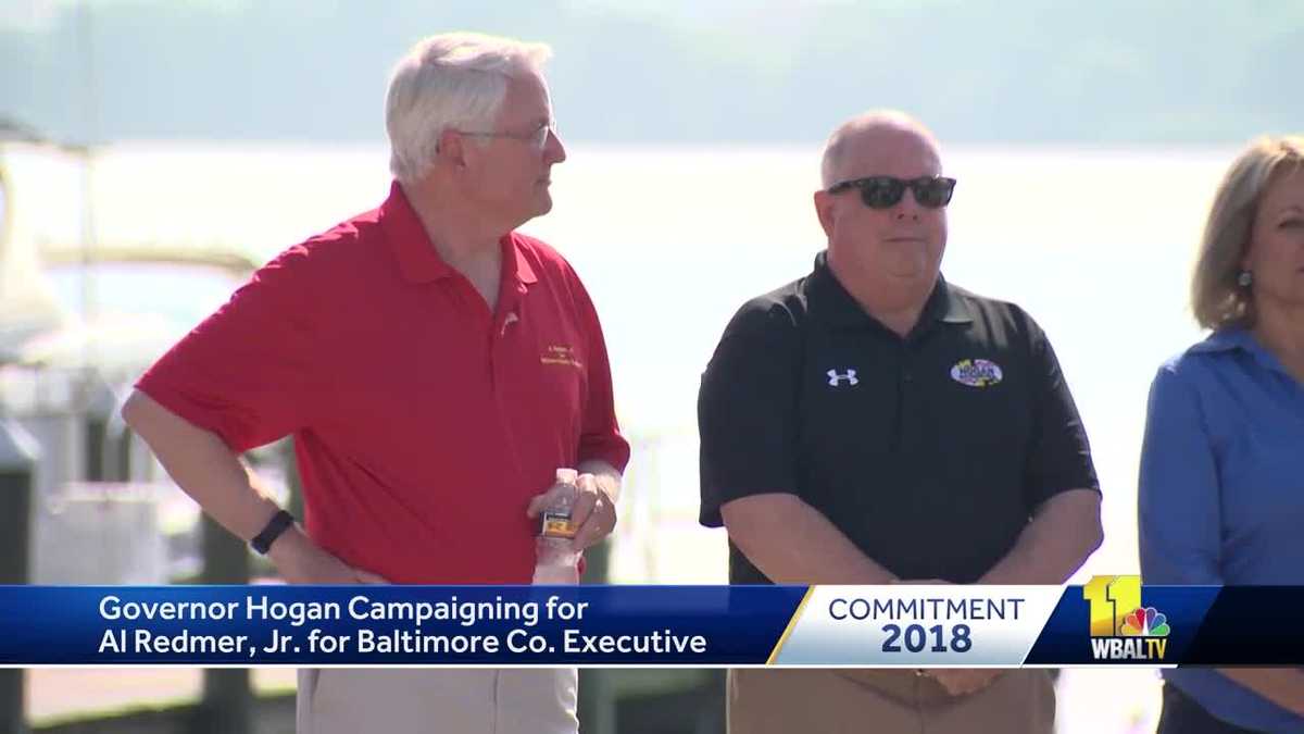 Gov. Larry Hogan campaigns for Al Redmer Jr. in Essex