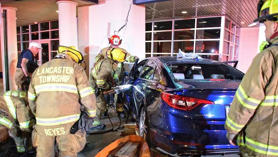 Car crashes into Regal Cinemas in Lancaster
