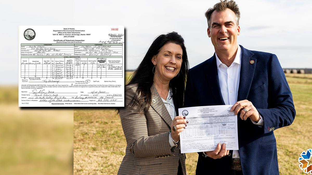 Gov. Kevin Stitt: Santa's reindeer healthy and cleared to visit Oklahoma tonight