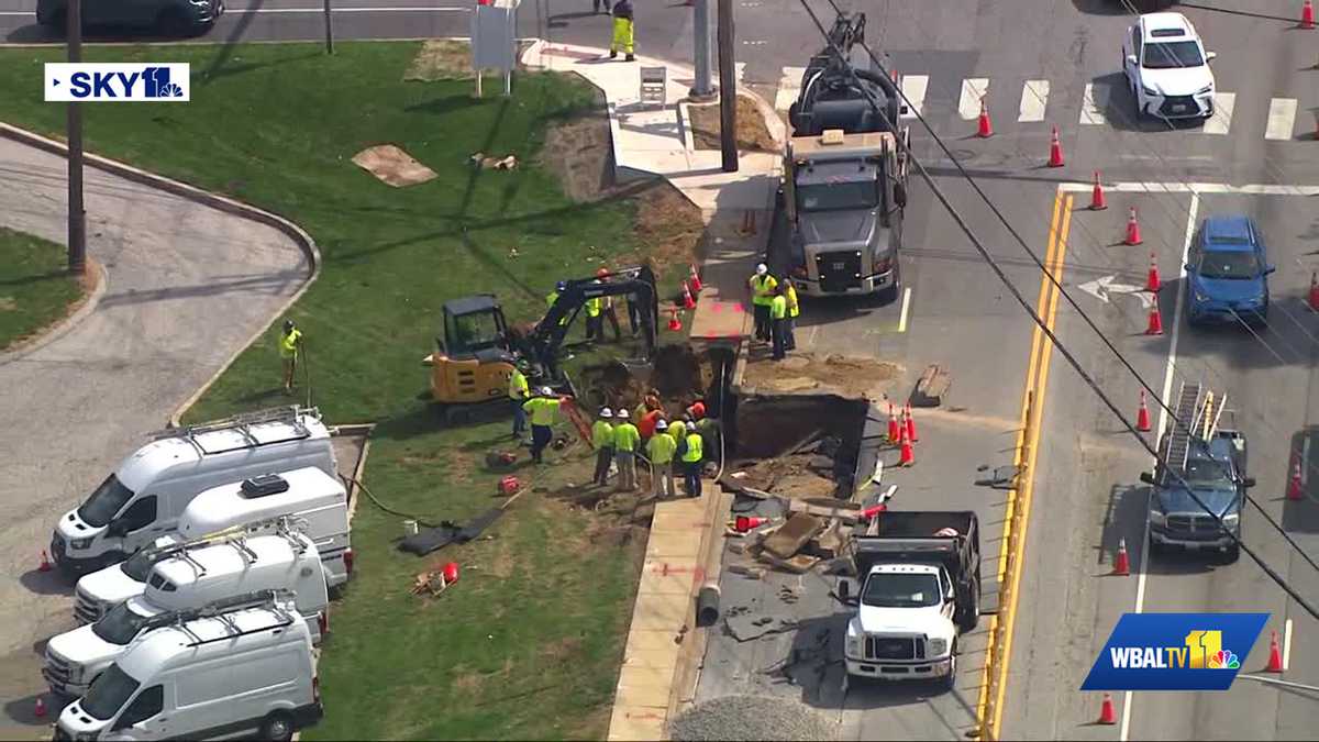 Crews working in Baltimore County to repair water main break