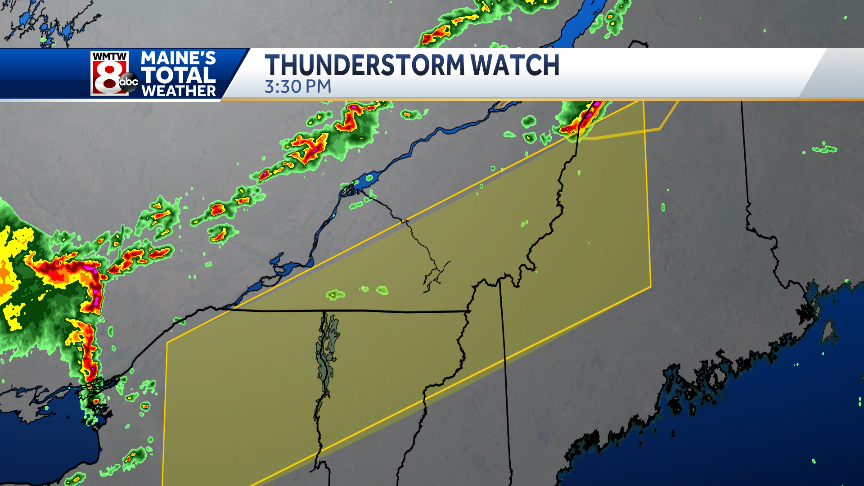 Severe thunderstorm watch for portions of Maine and New Hampshire
