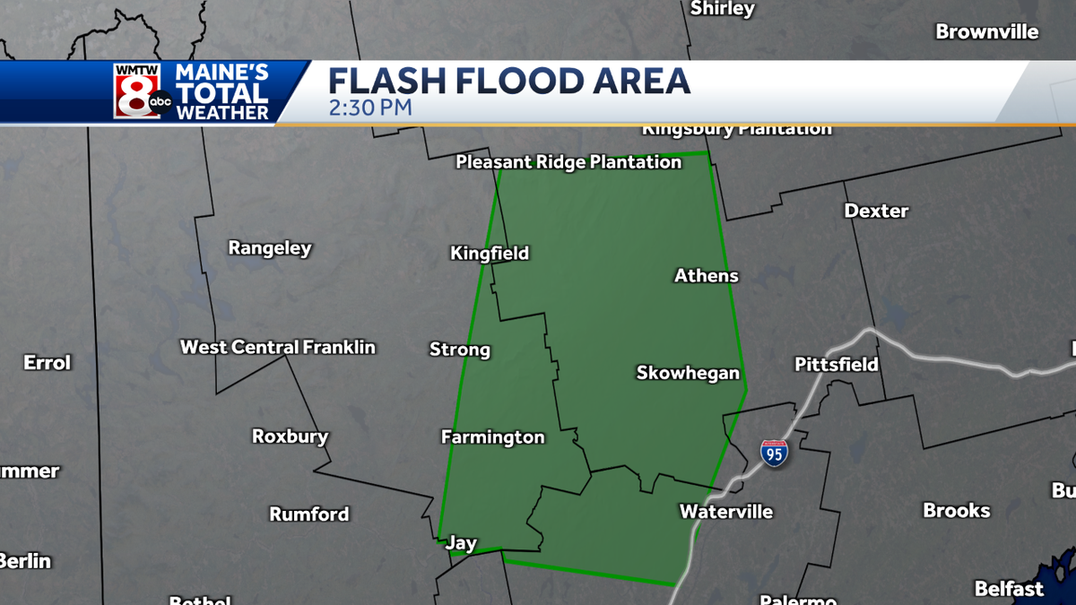 Heavy rain drenches state of Maine as flood watch continues