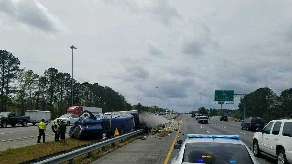 UPDATE All lanes of I95 reopen in Richmond Hill after semi crash