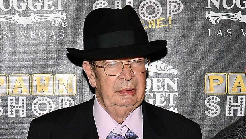 JANUARY 30: Richard 'The Old Man' Harrison arrives at the opening of 'Pawn Shop Live!,' a parody of History's 'Pawn Stars' television series, at the Golden Nugget Hotel & Casino on January 30, 2014 in Las Vegas, Nevada.