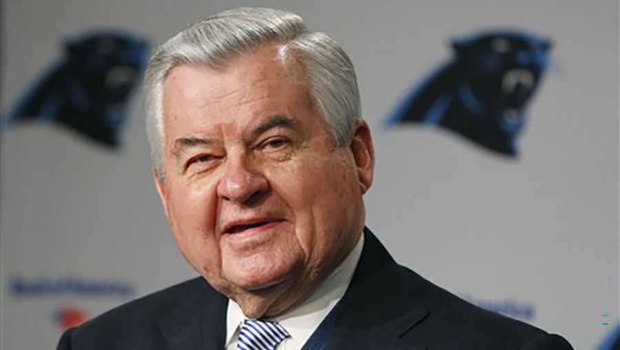 Carolina Panthers owner Jerry Richardson speaks during a news conference for the NFL football team in Charlotte, N.C., Tuesday, Jan. 15, 2013. The team introduced new general manager Dave Gettleman. (AP Photo/Chuck Burton)