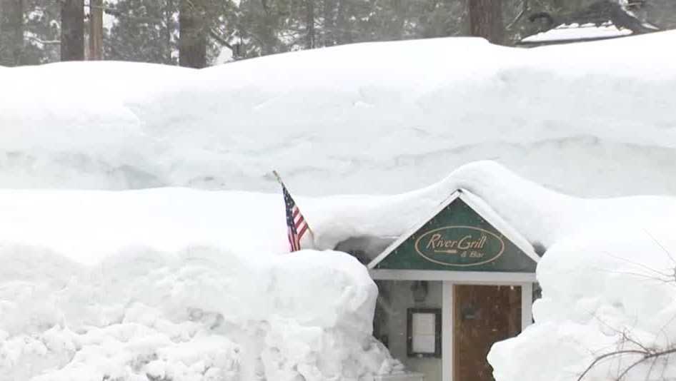 Tahoe City businesses struggle with relentless snow piles