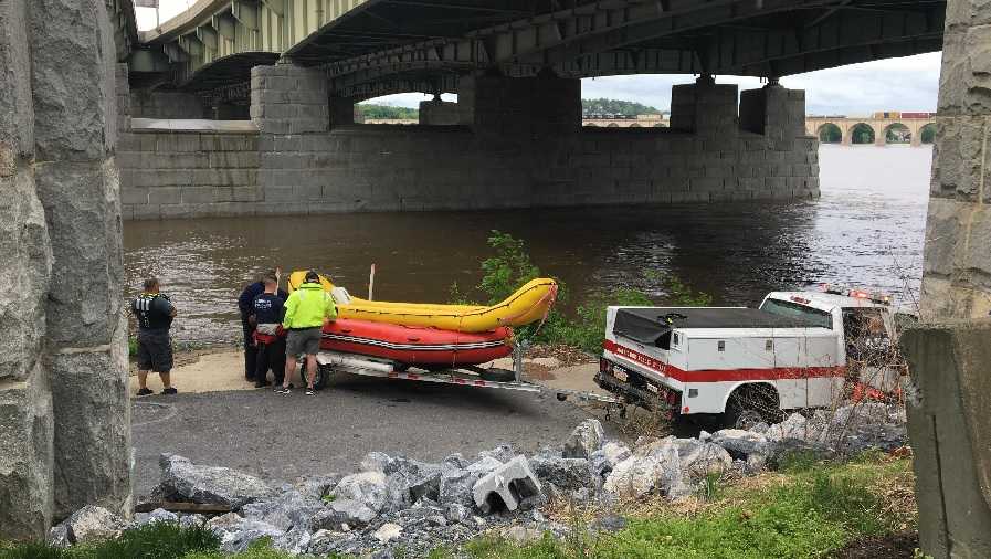 Water rescue near Dock Street dam in Harrisburg