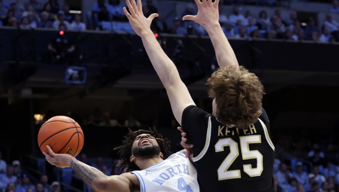 RJ Davis, No. 3 North Carolina roll after halftime to beat Wake Forest