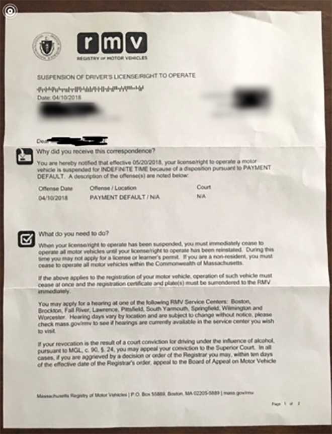 RMV mistakenly tells thousands of drivers their licenses are suspended