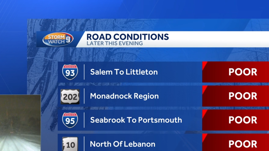 Drivers urged to slow down as snow creates slick travel conditions across NH