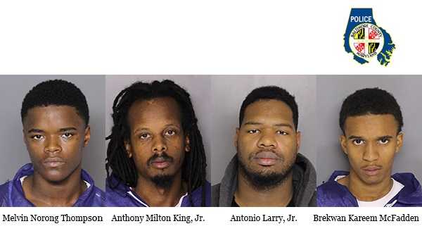 4 Charged With 8 Robberies In Baltimore County