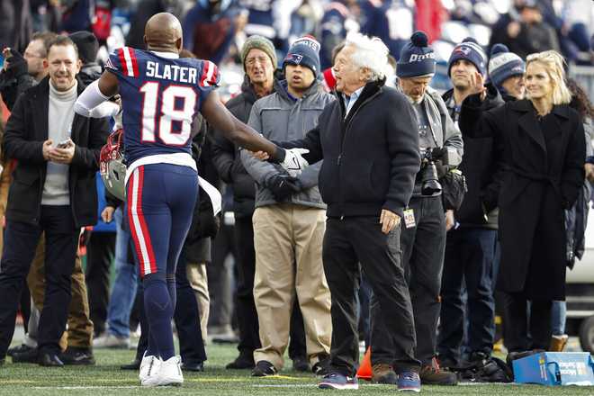 New England Patriots' Matthew Slater after an NFL football game