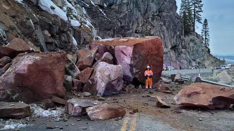 Highway 50 in El Dorado County reopen after rocks cleared from road