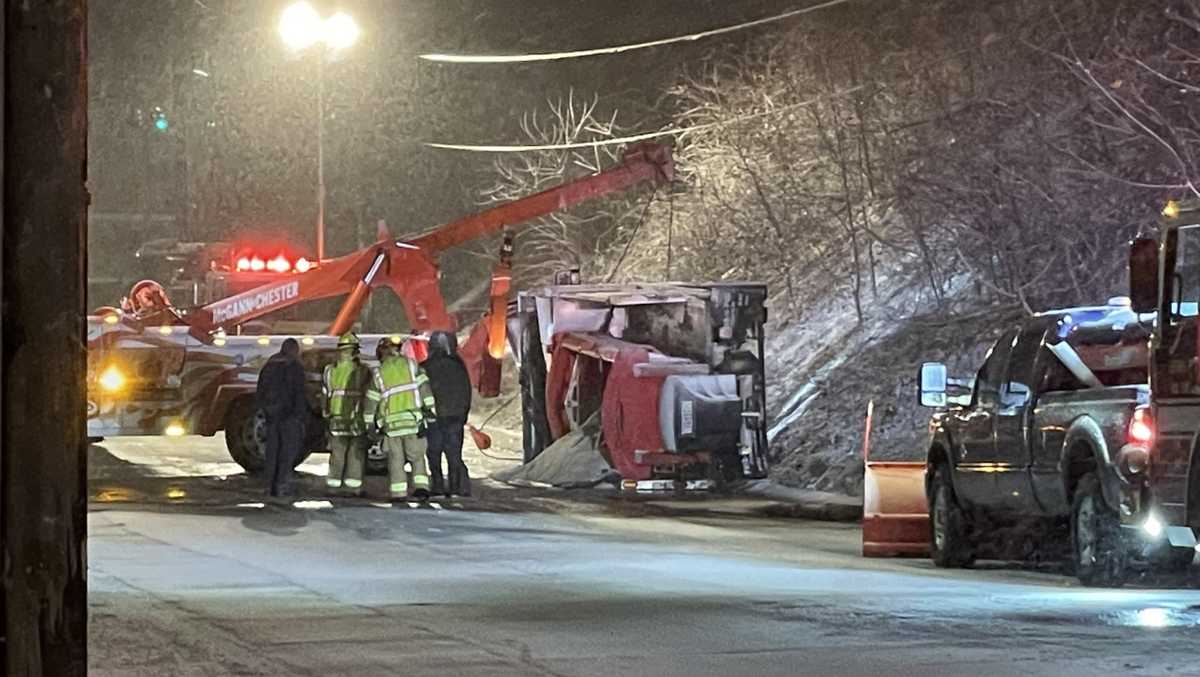 Snow causing slick road conditions