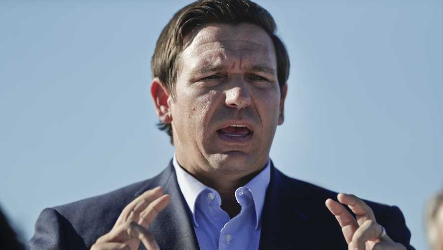 Gov. Ron DeSantis speaks about his environmental budget at the Everglades Holiday Park during a new conference on Tuesday, Jan. 29, 2019, in Fort Lauderdale, Fla. DeSantis's environmental budget recommends more than $625 million for Everglades restoration and protection. (AP Photo/Brynn Anderson)