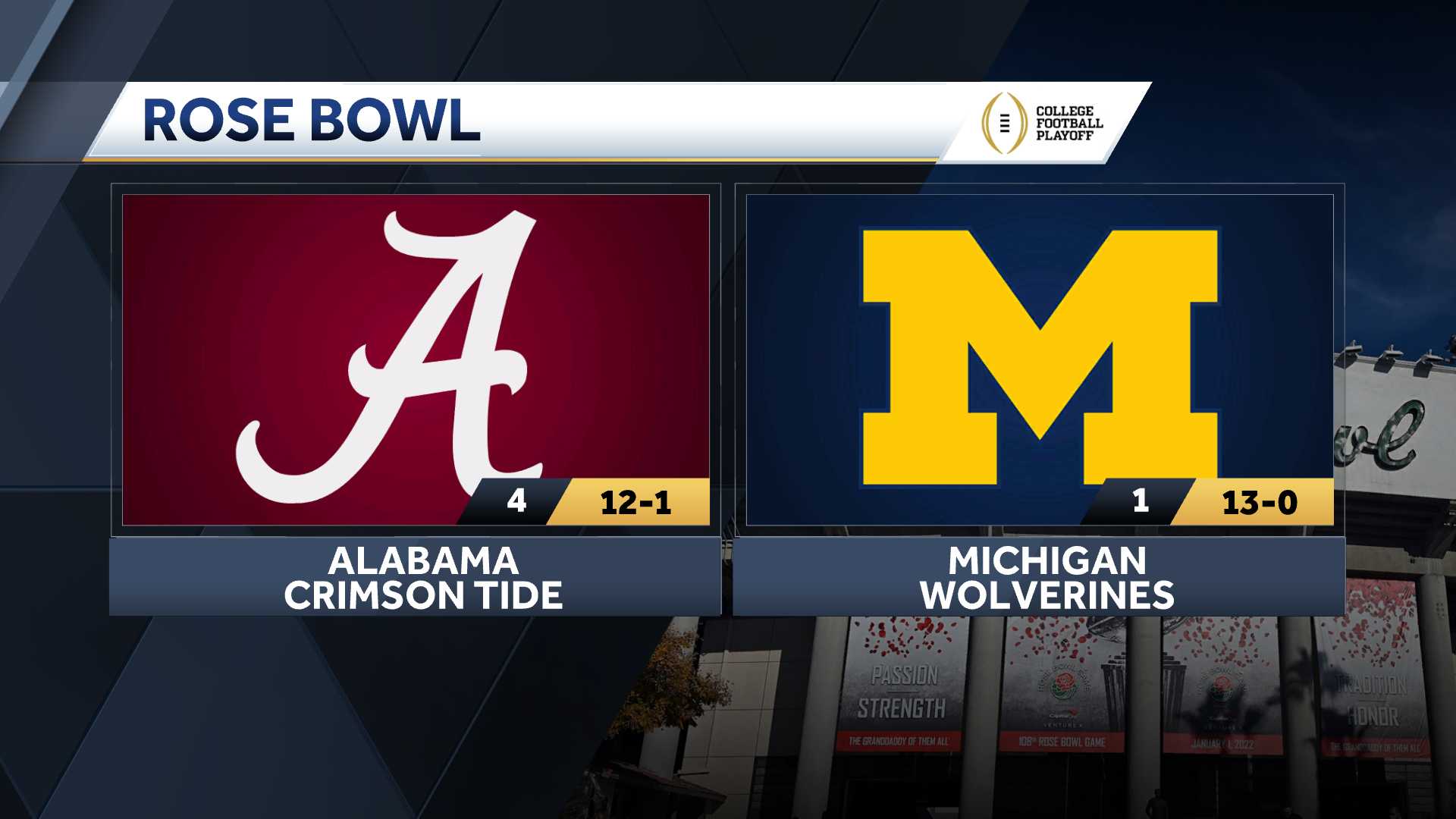 College Football Playoff will feature Michigan v. Alabama and