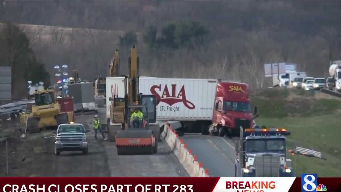PA 283 in Dauphin County reopens after tractor trailer crash