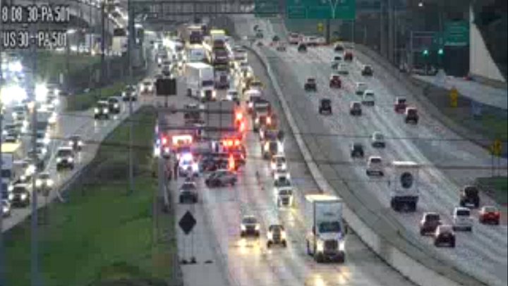 Crash slows traffic on Route 30 in Lancaster County, Pa.